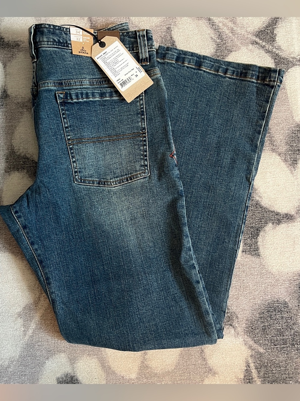 PRANA Axiom Jean Antique Stone Wash 34x32 NWT